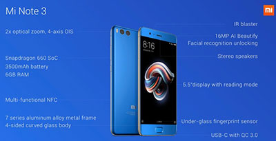 Especificaciones Xiaomi Mi Note 3